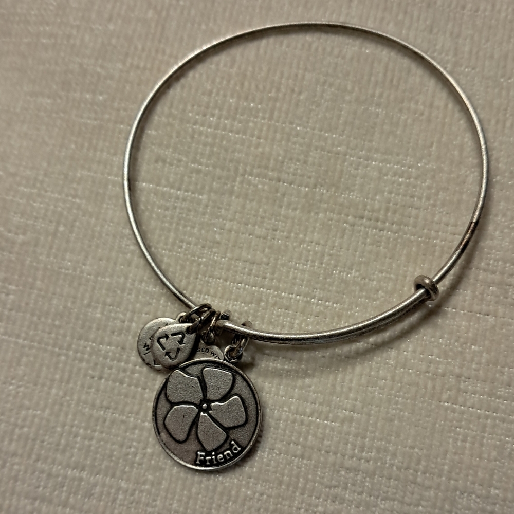 Alex & Ani Friend Flower Charm Bracelet Silver